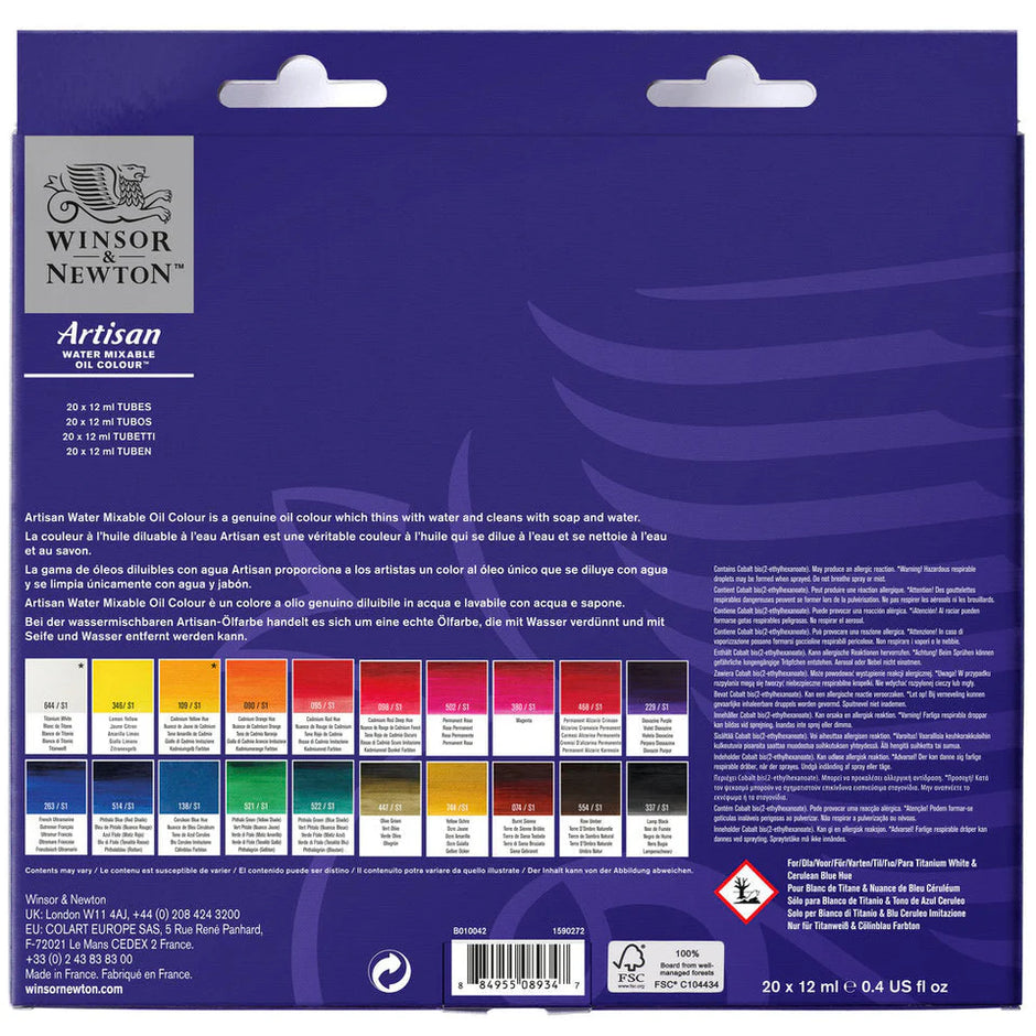 Artisan Water Mixable Oil Set by Winsor & Newton 20x12ml