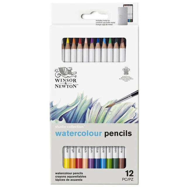 Winsor & Newton Studio Collection Watercolour Pencil Tin - 12pc