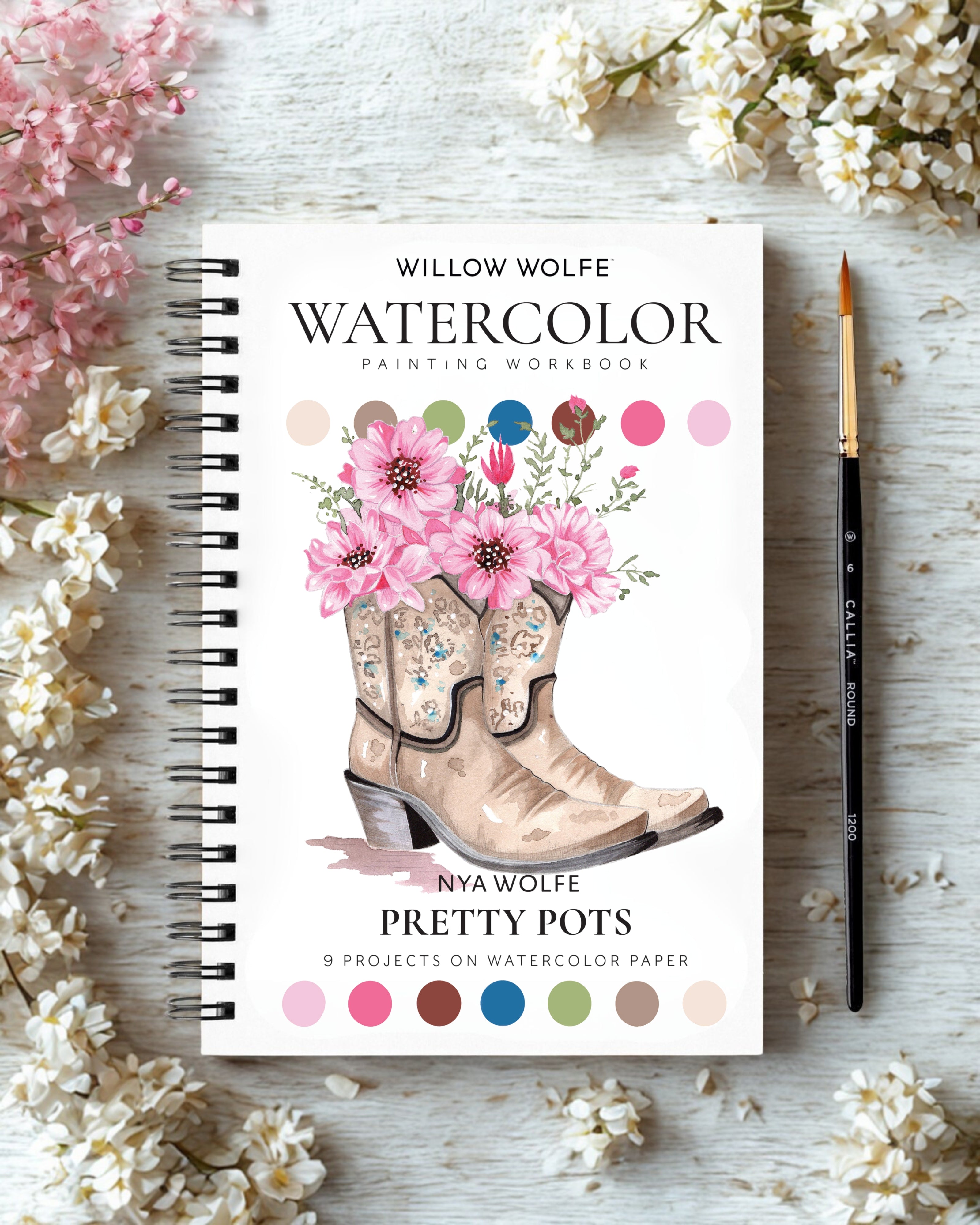 Pretty Pots Watercolor Workbook by Nya Wolfe