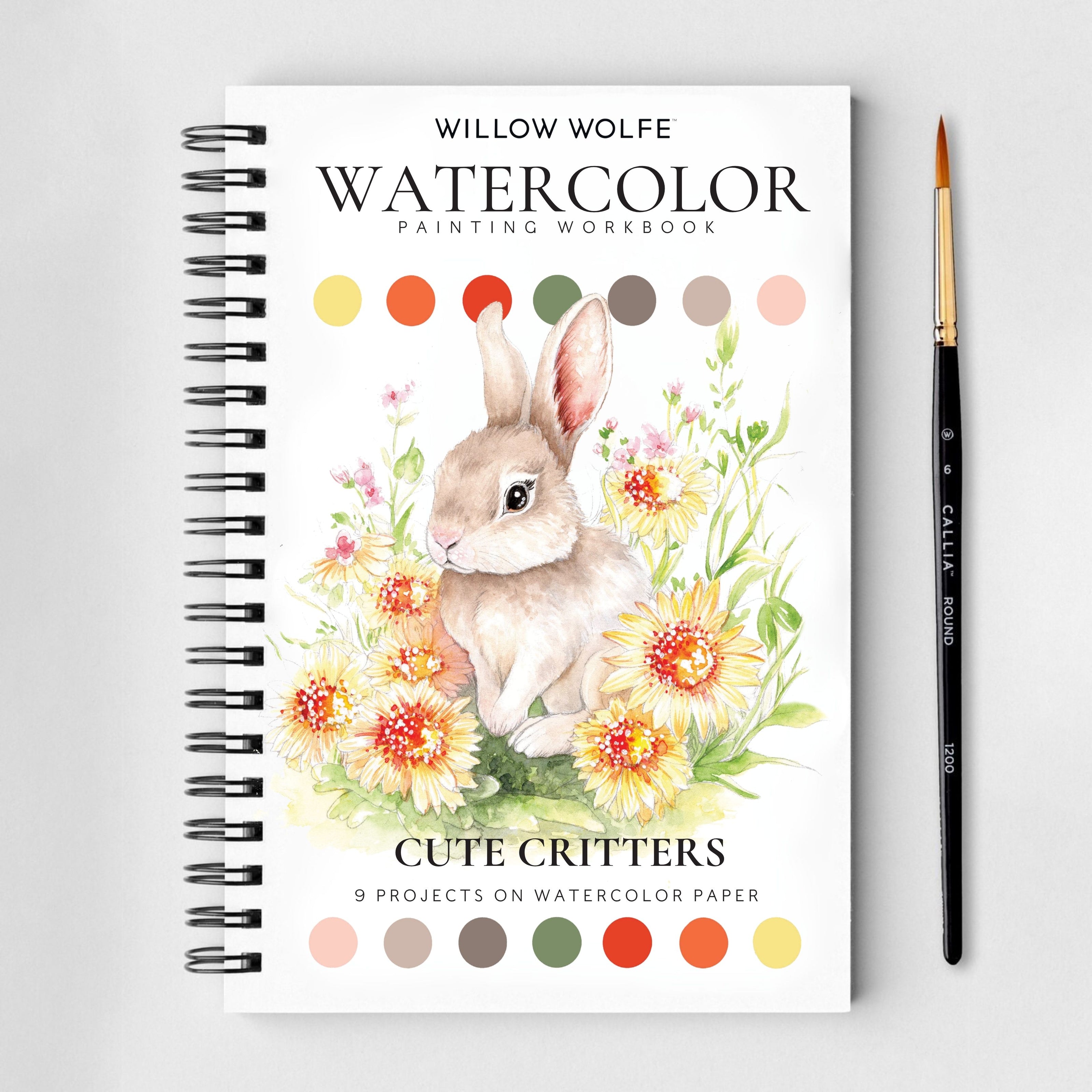 Cute Critters Watercolor Workbook by Willow Wolfe