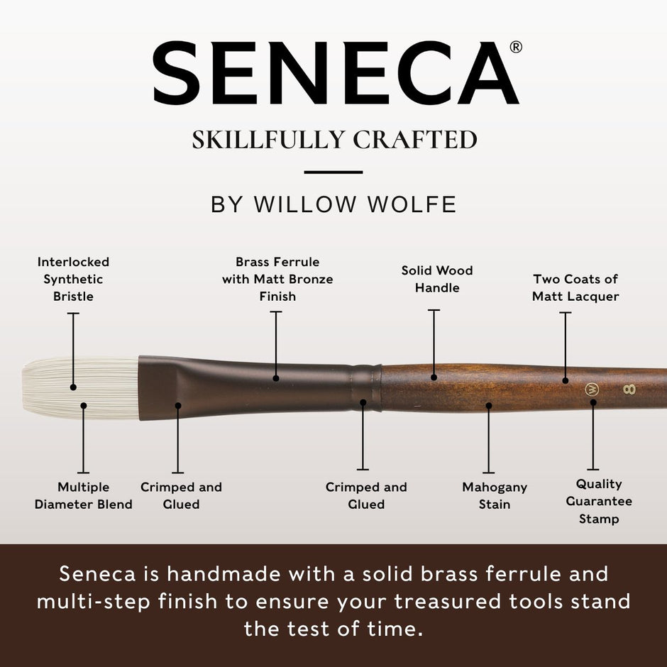 Seneca® Round Premium Synthetic Bristle Paint Brush by Willow Wolfe