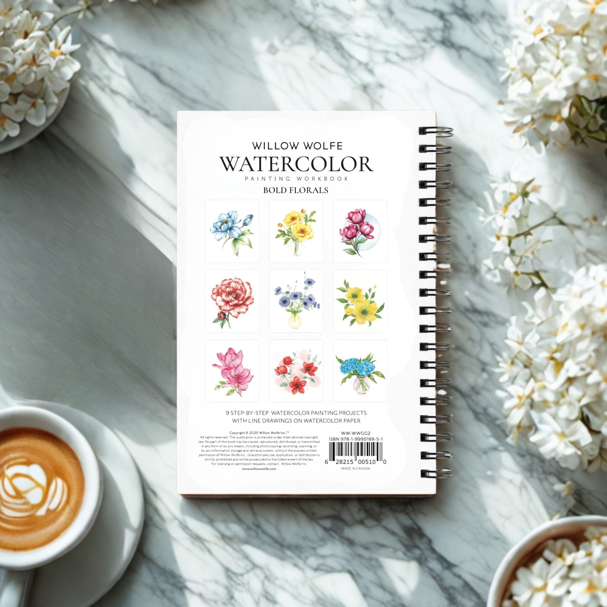 Bold Flowers Watercolor Workbook