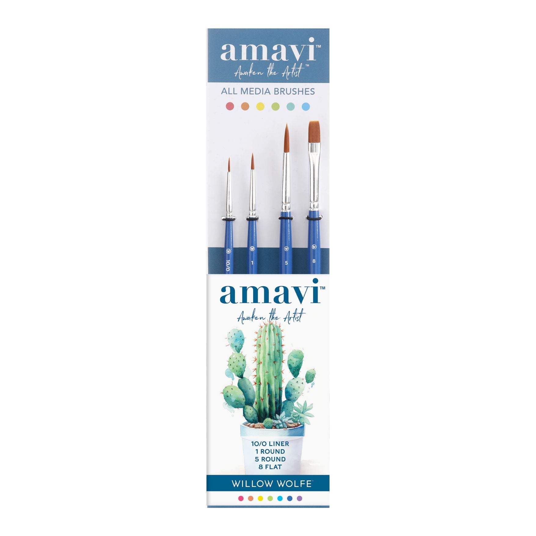 Amavi® Mixed Media Golden Taklon Brushes Set #2