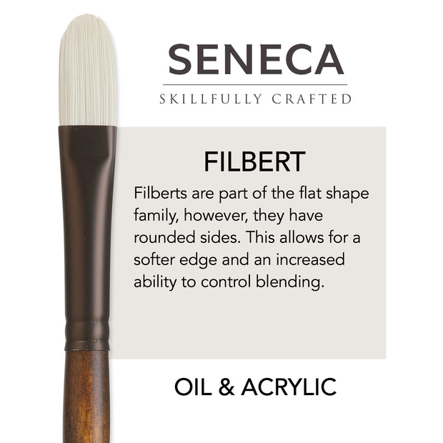 Seneca® Filbert Premium Synthetic Bristle Paint Brush by Willow Wolfe