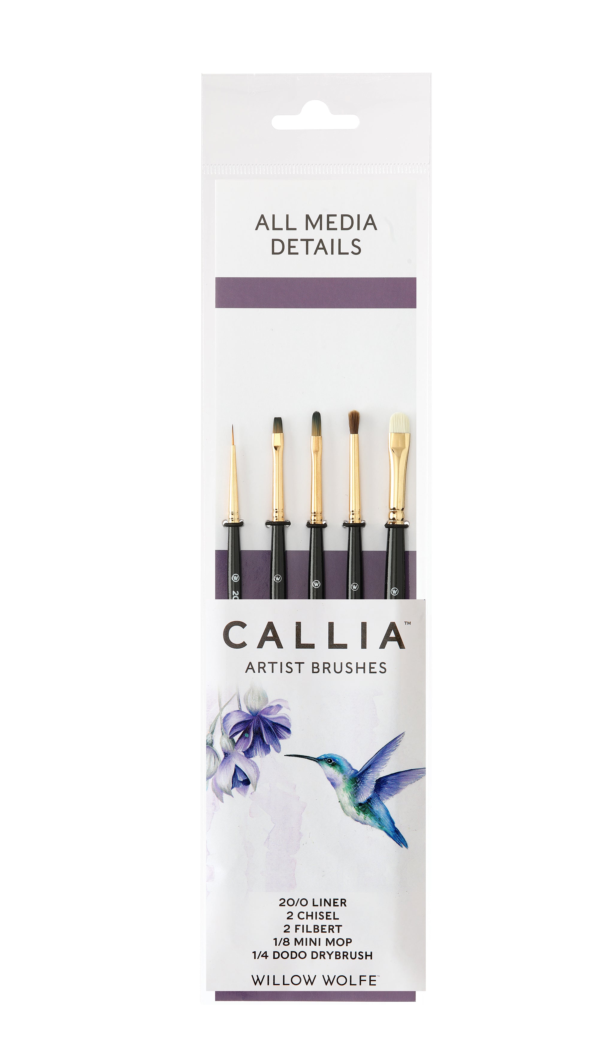 Callia® Watercolor Details Brush Set, Synthetic Sable: Set 1300