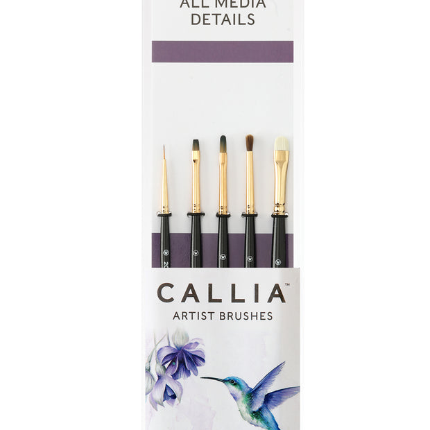 Callia® Watercolor Details Brush Set, Synthetic Sable: Set 1300