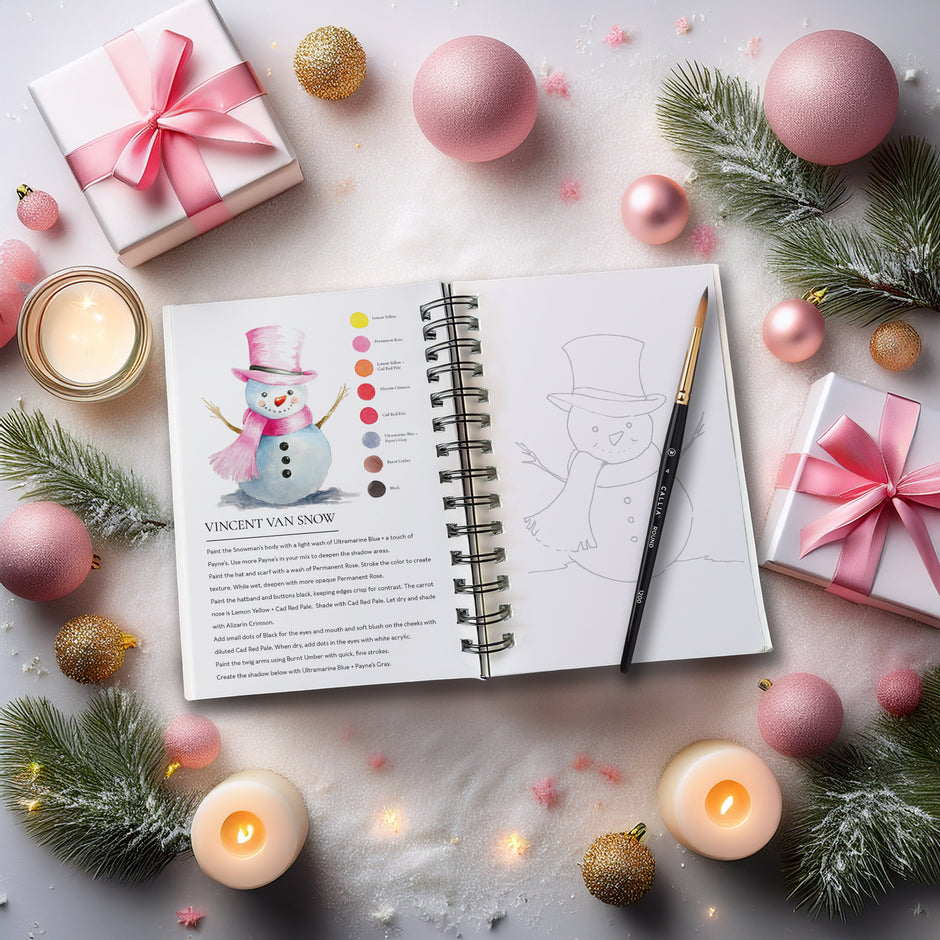 Happy Holidays Watercolor Workbook by Willow Wolfe