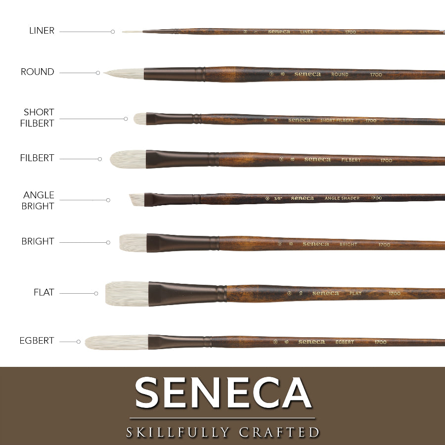 Seneca® Round Premium Synthetic Bristle Paint Brush by Willow Wolfe