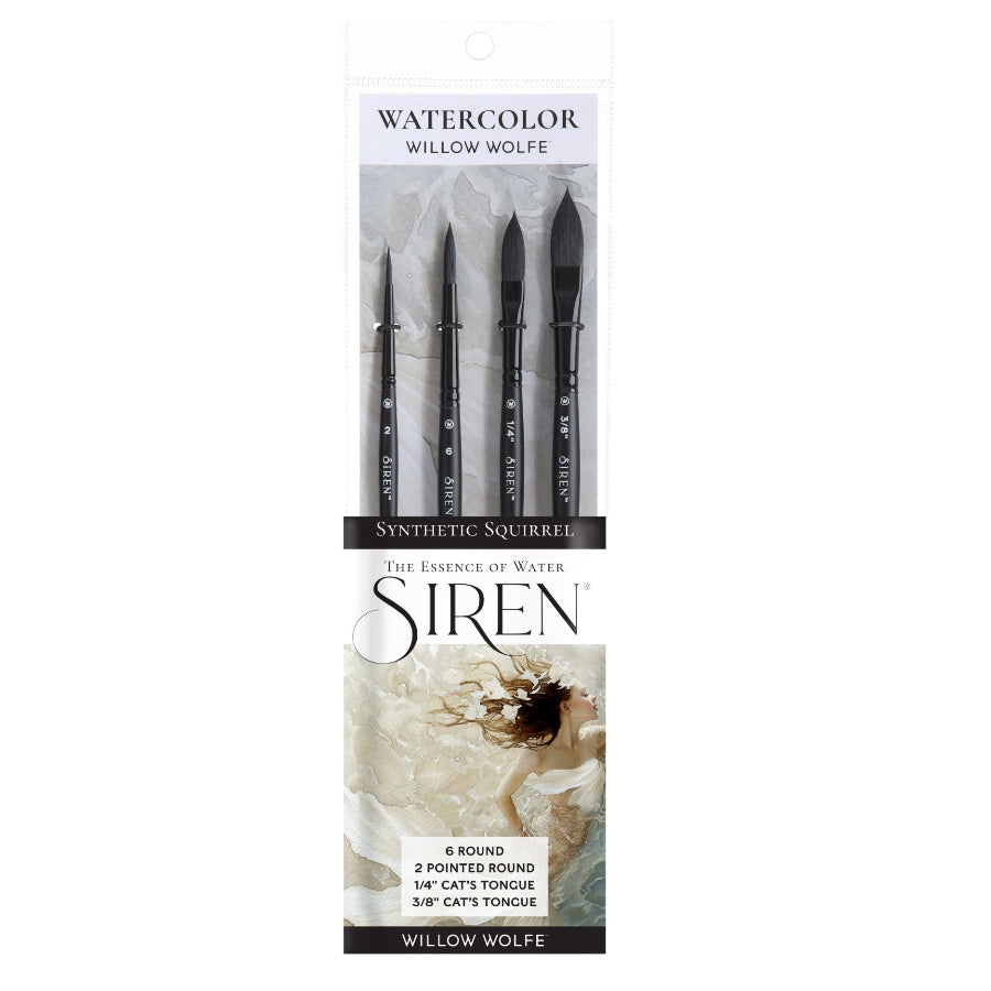 Siren® Synthetic Squirrel Watercolor Brush Set No. 4