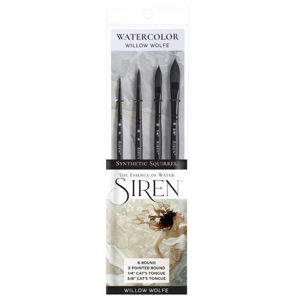 Siren® Synthetic Squirrel Watercolor Brush Set No. 4