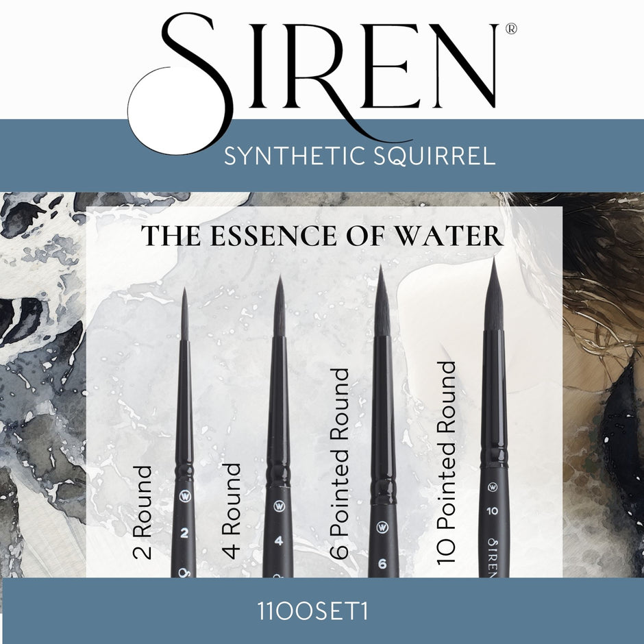 Siren® Synthetic Squirrel Watercolor Brush Set No. 1