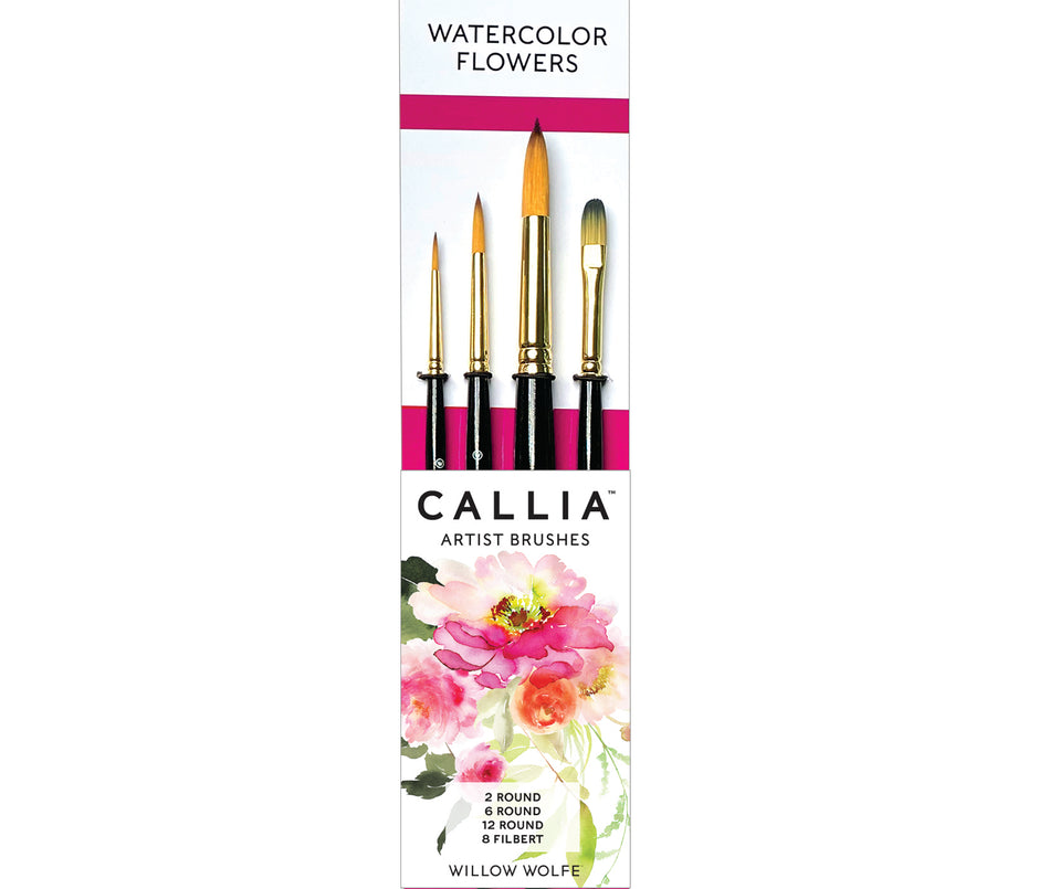 Callia® Watercolor Flowers Brush Set,  Synthetic Sable: Set 900
