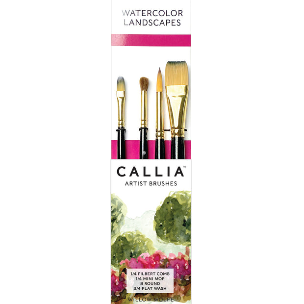 Callia Artist Brushes Paint Brush Set featuring four paint brushes by Willow Wolfe.