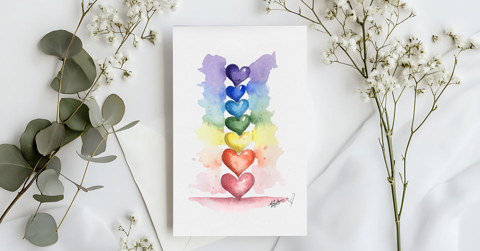 How to Paint Rainbow Hearts Valentine's Day Project - FREE 15 Minute Class
