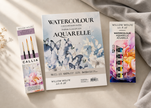 Watercolor Starter Bundle: Cold Press Watercolor Paper, Callia Brush Set, Watercolor Paint Set
