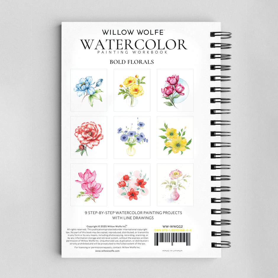 Bold Flowers Watercolor Workbook