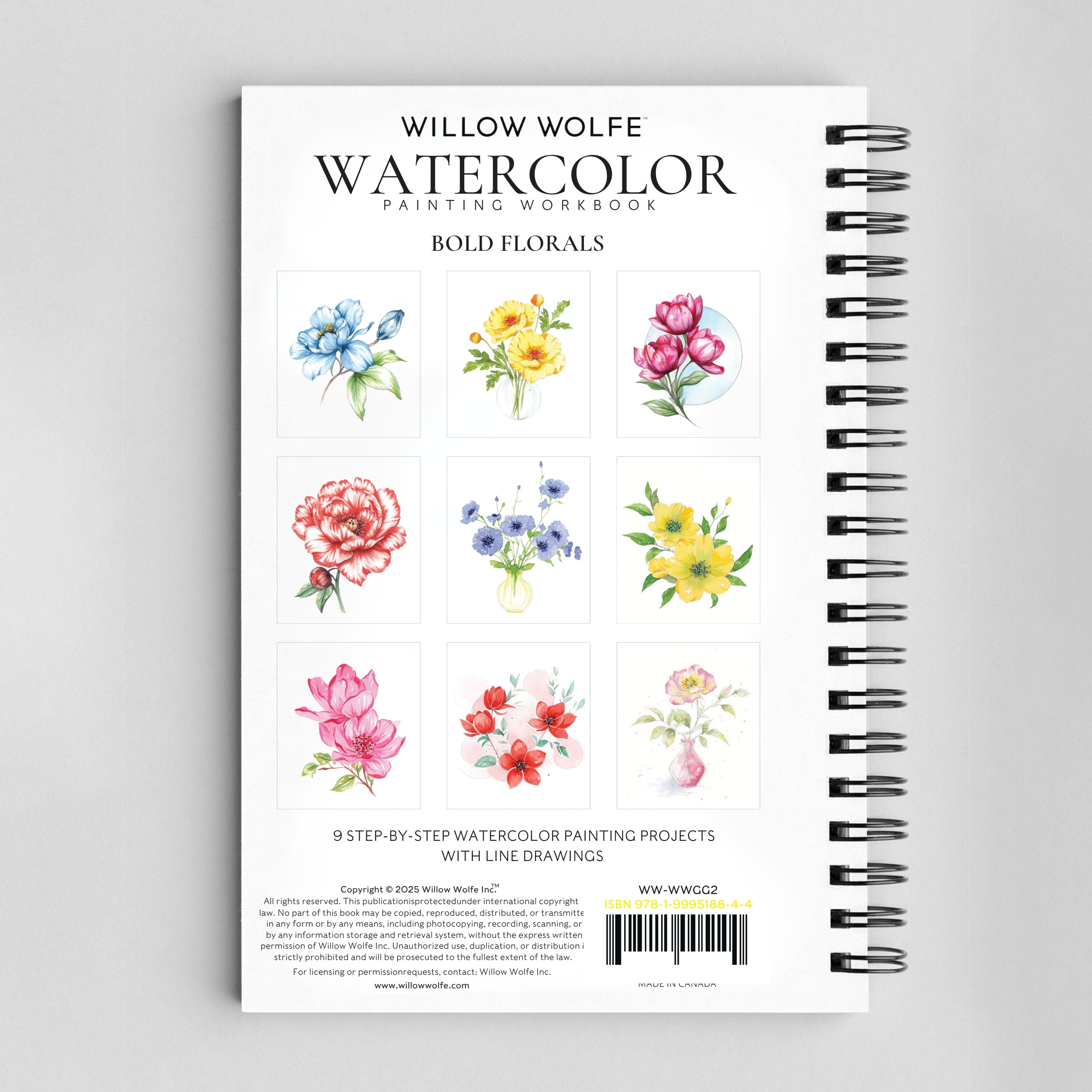 Bold Flowers Watercolor Workbook