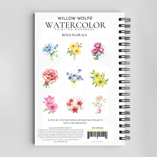 Bold Flowers Watercolor Workbook
