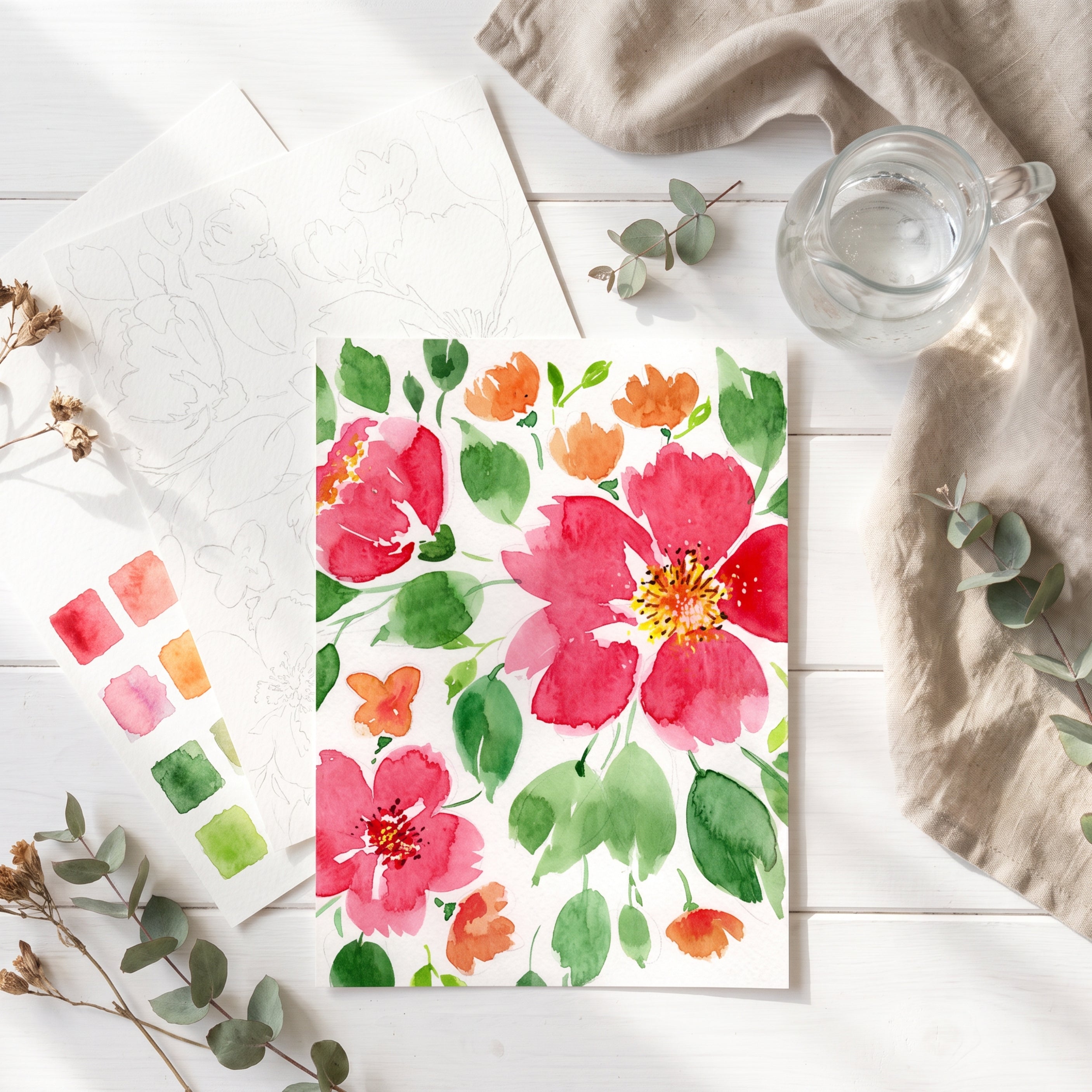 Watercolor Flowers for Beginners Course