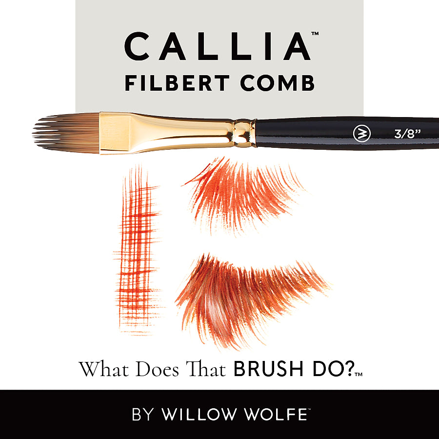 Callia® Filbert Comb Synthetic Kolinsky Artist Brush