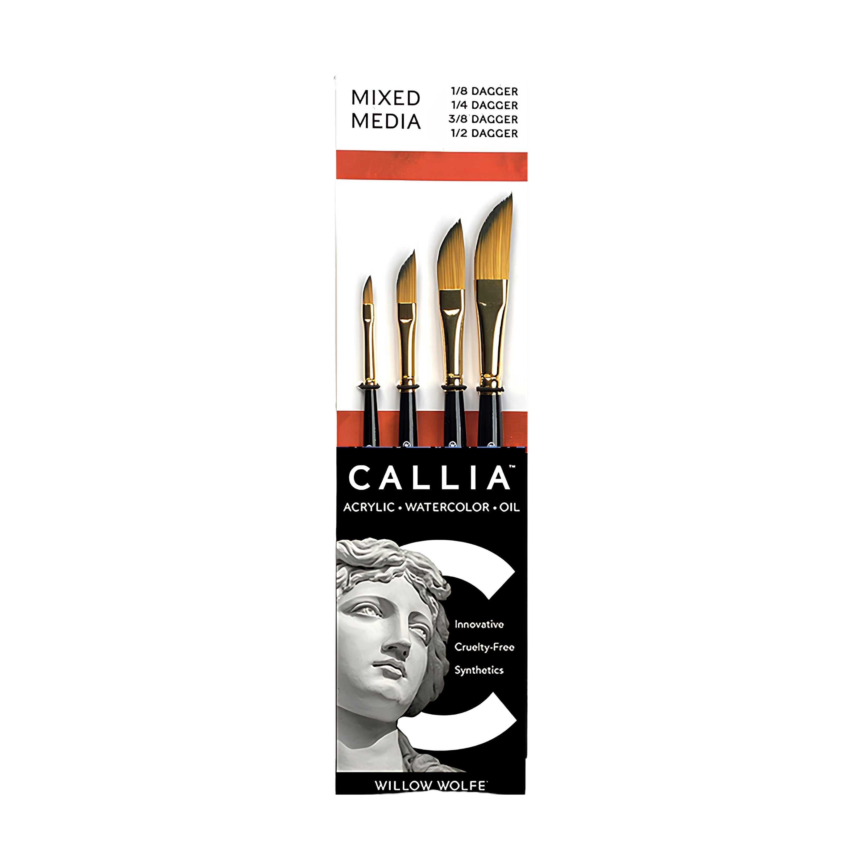 Callia® Dagger Brush Set, Synthetic Sable: Set 800