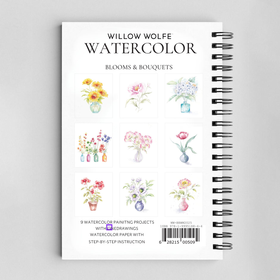 Blooms & Bouquets Watercolor Workbook by Willow Wolfe