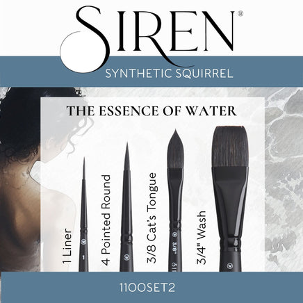 Siren® Synthetic Squirrel Watercolor Brush Set No. 2