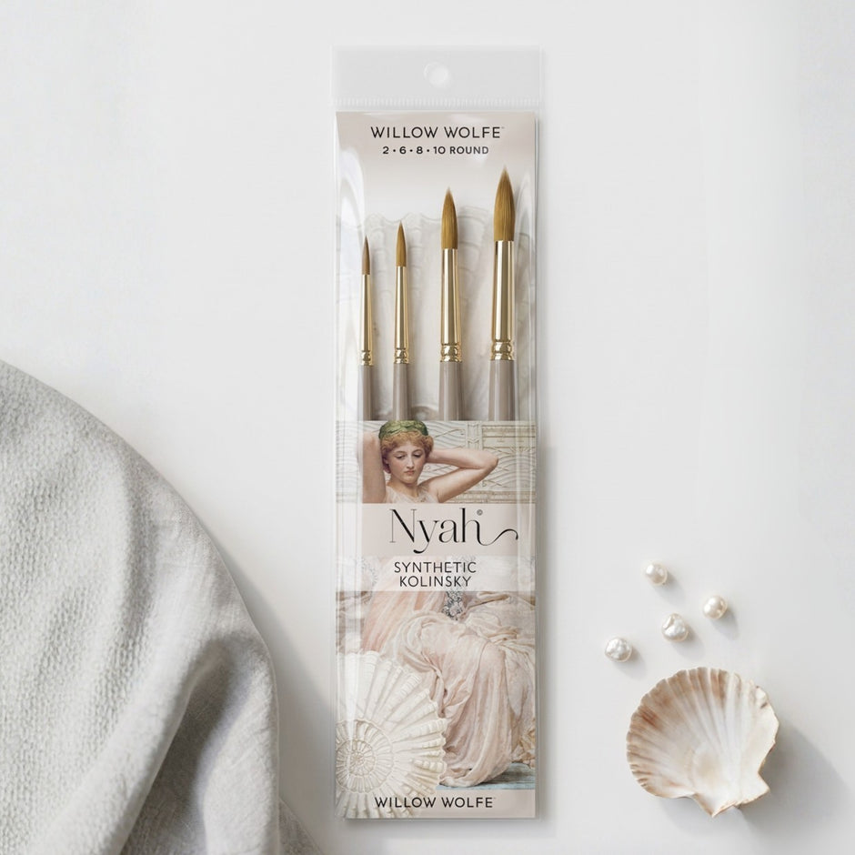 Nyah™ Premium Synthetic Kolinsky Rounds Set: Includes 2, 6, 8 and 10 Round