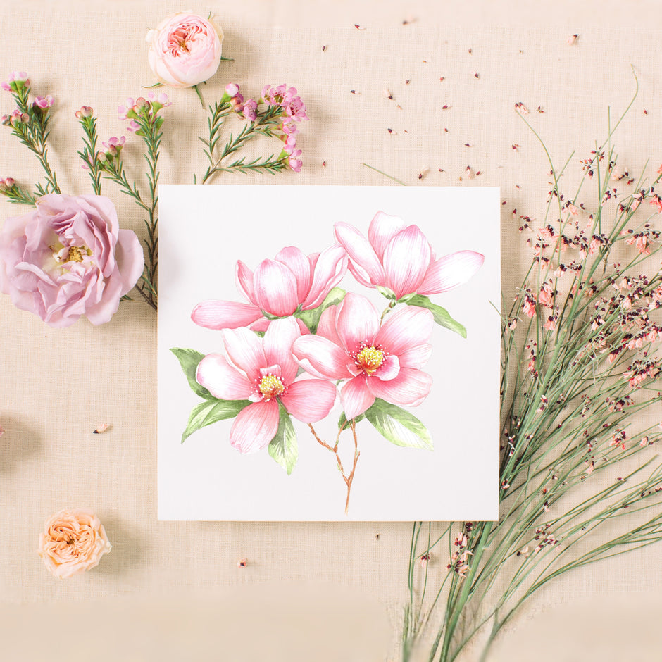 Watercolor Layering & Blending: Magnolia Blossoms - TWS4