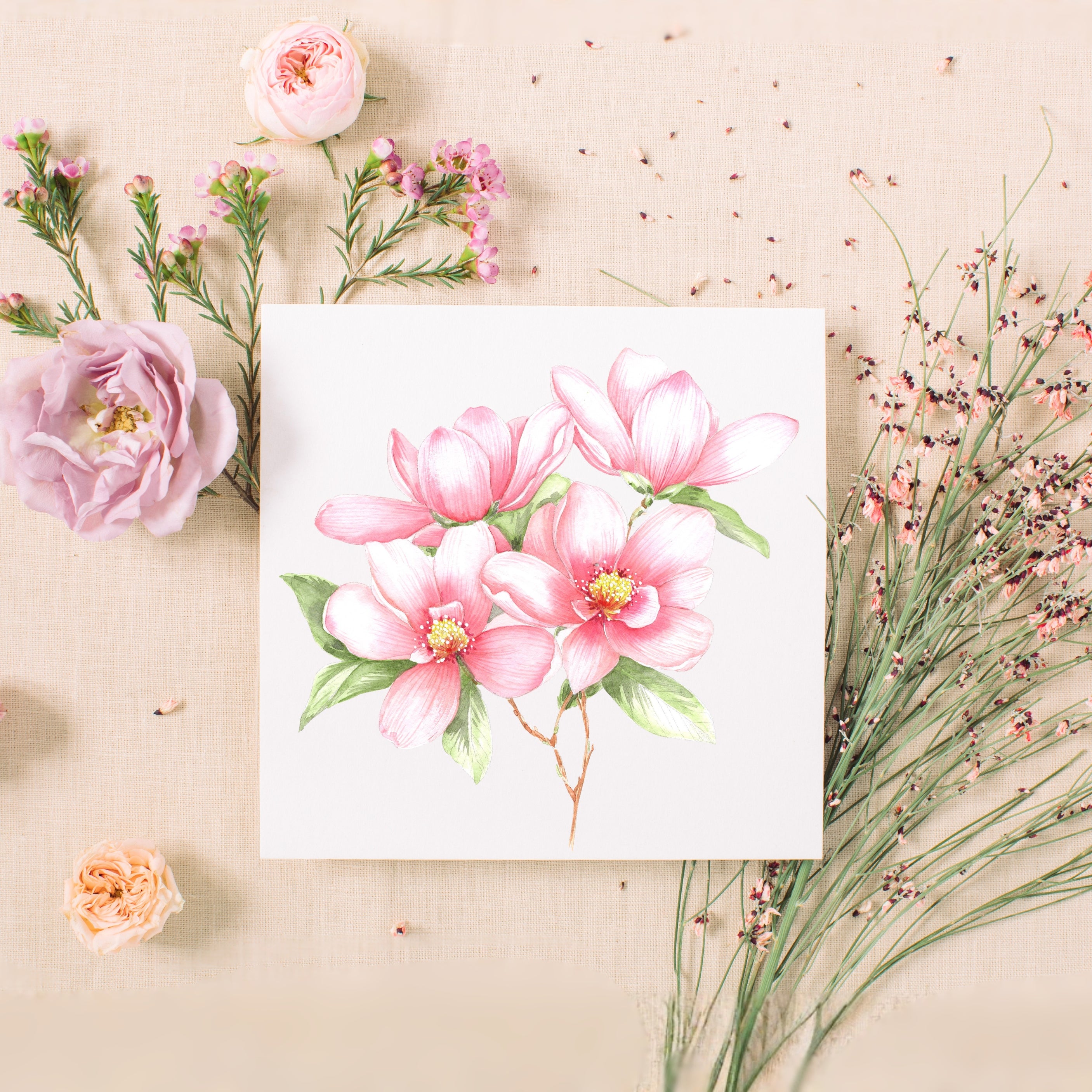 Watercolor Layering & Blending: Magnolia Blossoms - TWS4