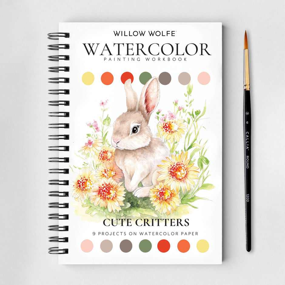 Cute Critters Watercolor Workbook by Willow Wolfe