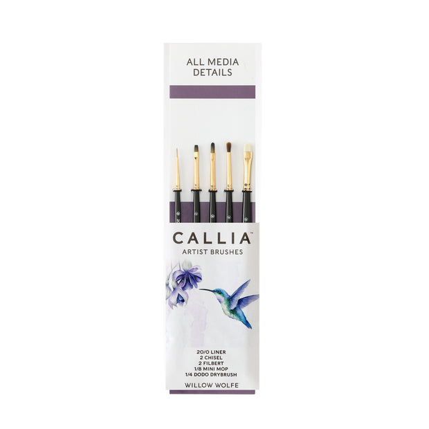 Callia® Watercolor Details Brush Set, Synthetic Sable: Set 1300
