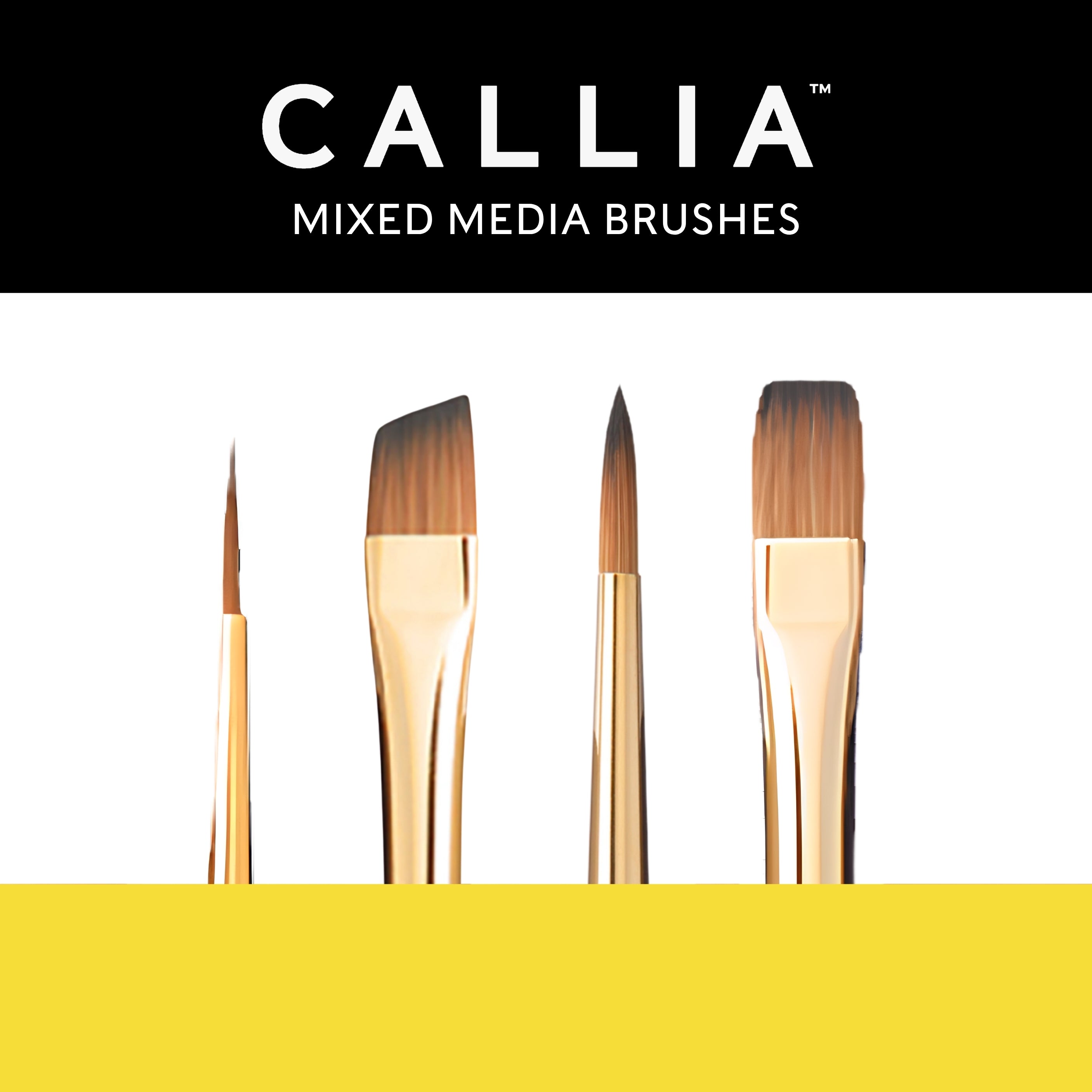 Callia® Mixed Media Starter Brush Set, Synthetic Sable: Set 100