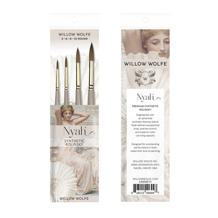 Nyah™ Premium Synthetic Kolinsky Rounds Set: Includes 2, 6, 8 and 10 Round