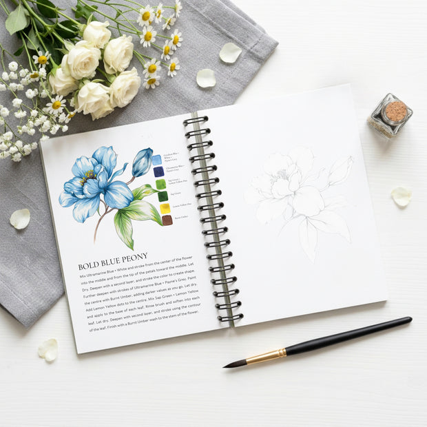 Bold Blue Peony Tutorial from Bold Florals