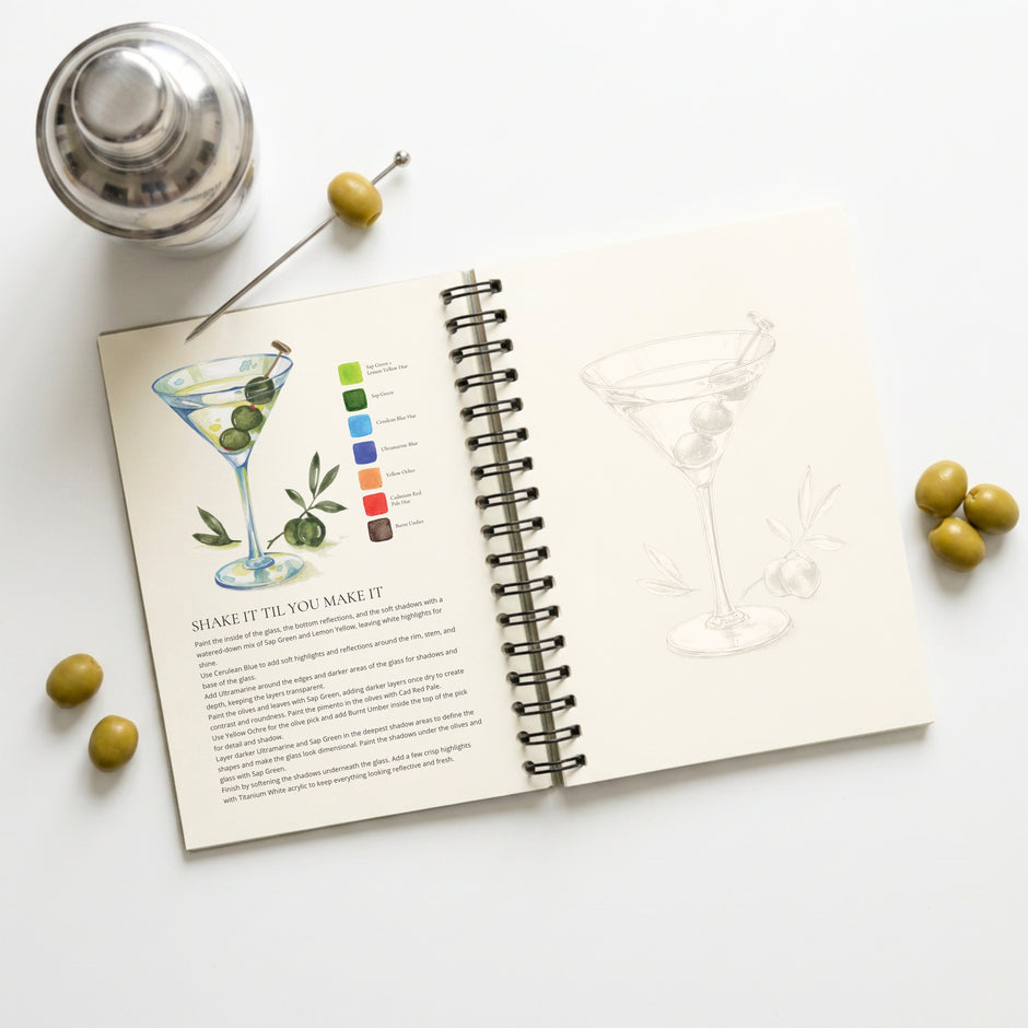 Shake It Till' You Make It From Classic Cocktails Watercolor Workbook