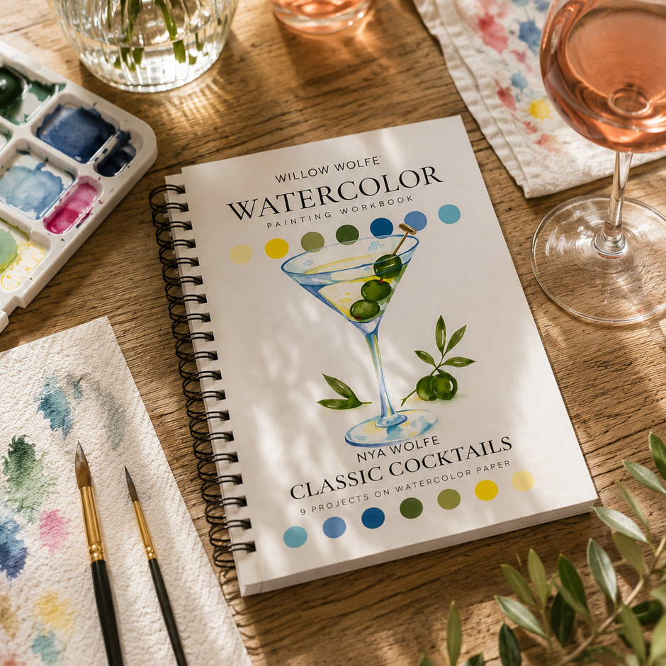 Classic Cocktails Watercolor Workbook by Nya Wolfe