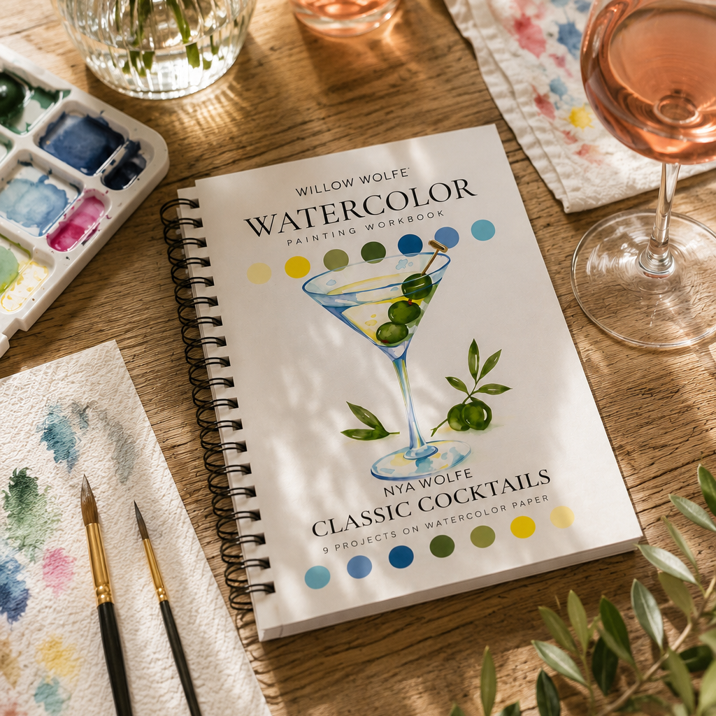 Classic Cocktails Watercolor Workbook by Nya Wolfe