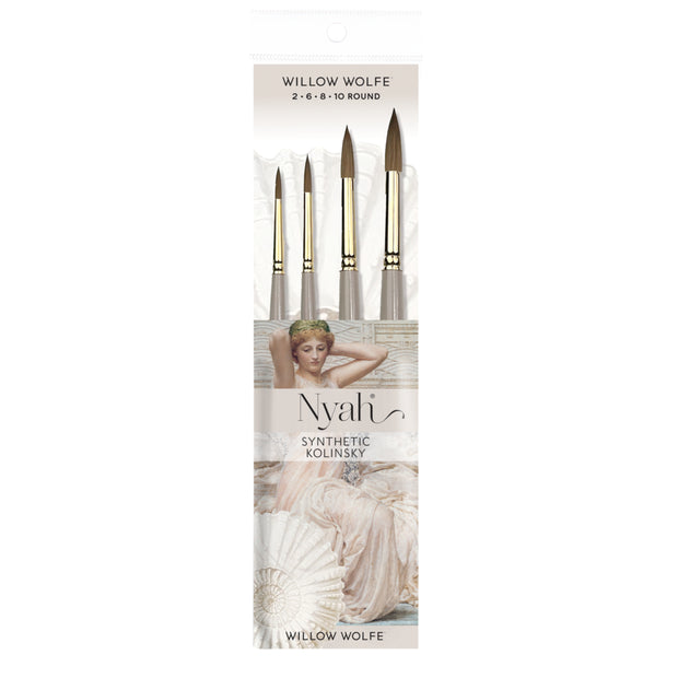 Nyah™ Premium Synthetic Kolinsky Rounds Set: Includes 2, 6, 8 and 10 Round