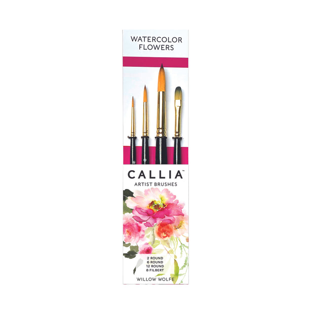 Callia® Watercolor Flowers Brush Set,  Synthetic Sable: Set 900