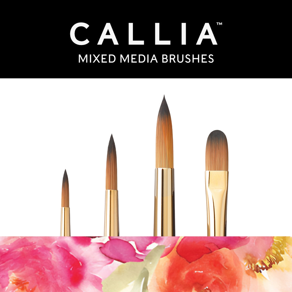 Callia® Watercolor Flowers Brush Set,  Synthetic Sable: Set 900