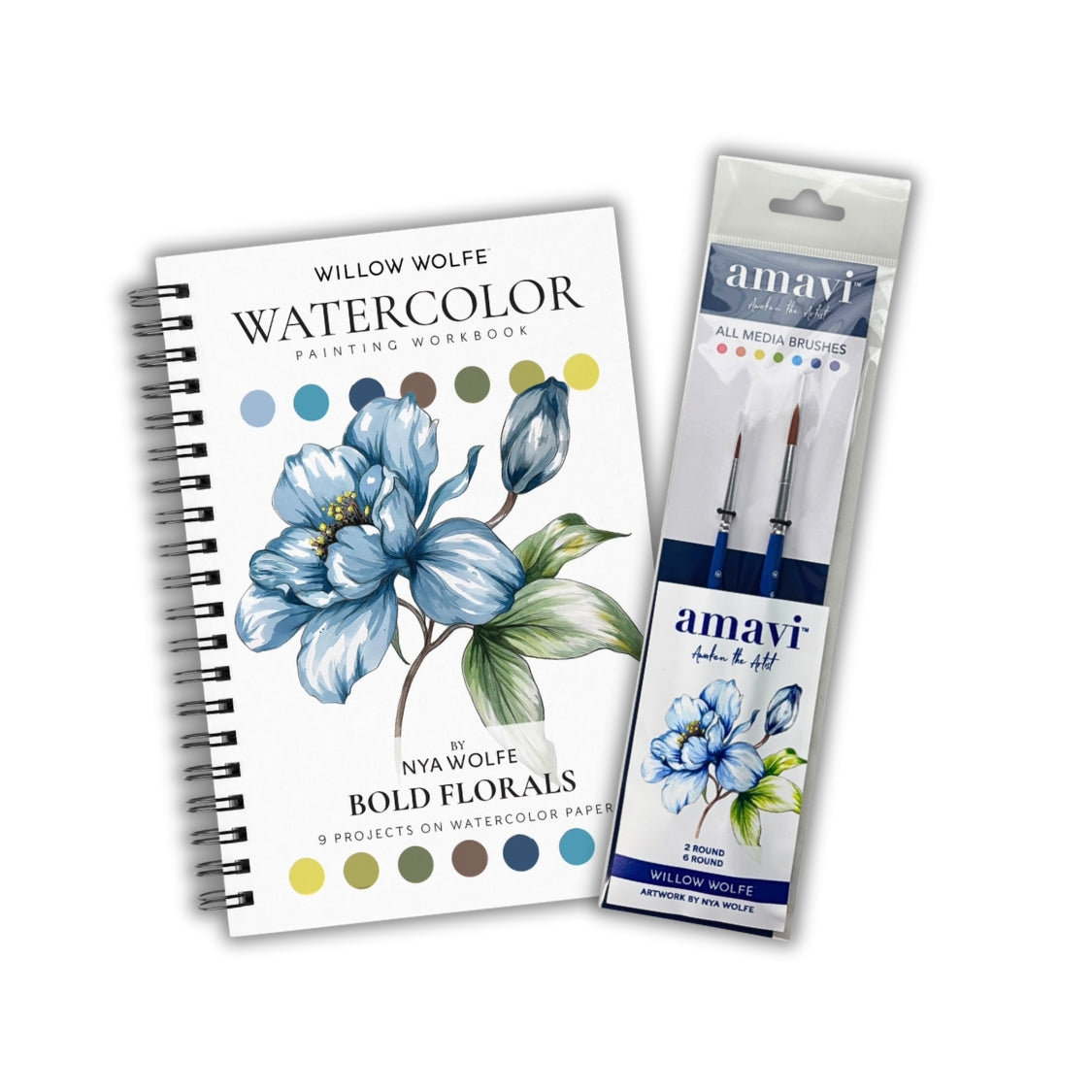 Bold Florals + Amavi Brushes Watercolor Starter Bundle