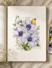 Purple Flowers & Gold Finch