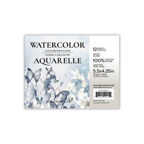 Cold Press Watercolor Paper: 100% Cotton with 12 Sheets