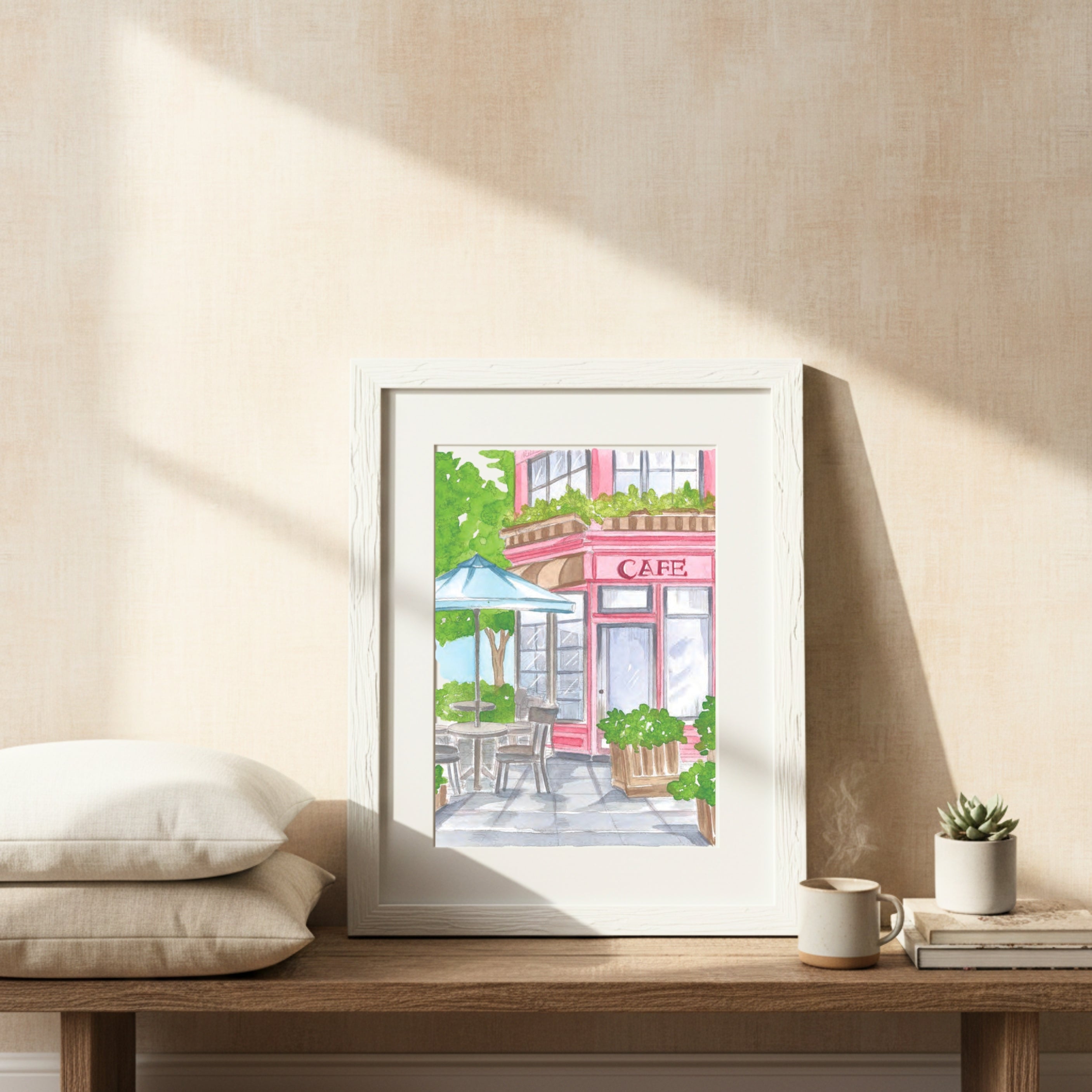 Cozy Cafés Watercolor Workbook by Nya Wolfe