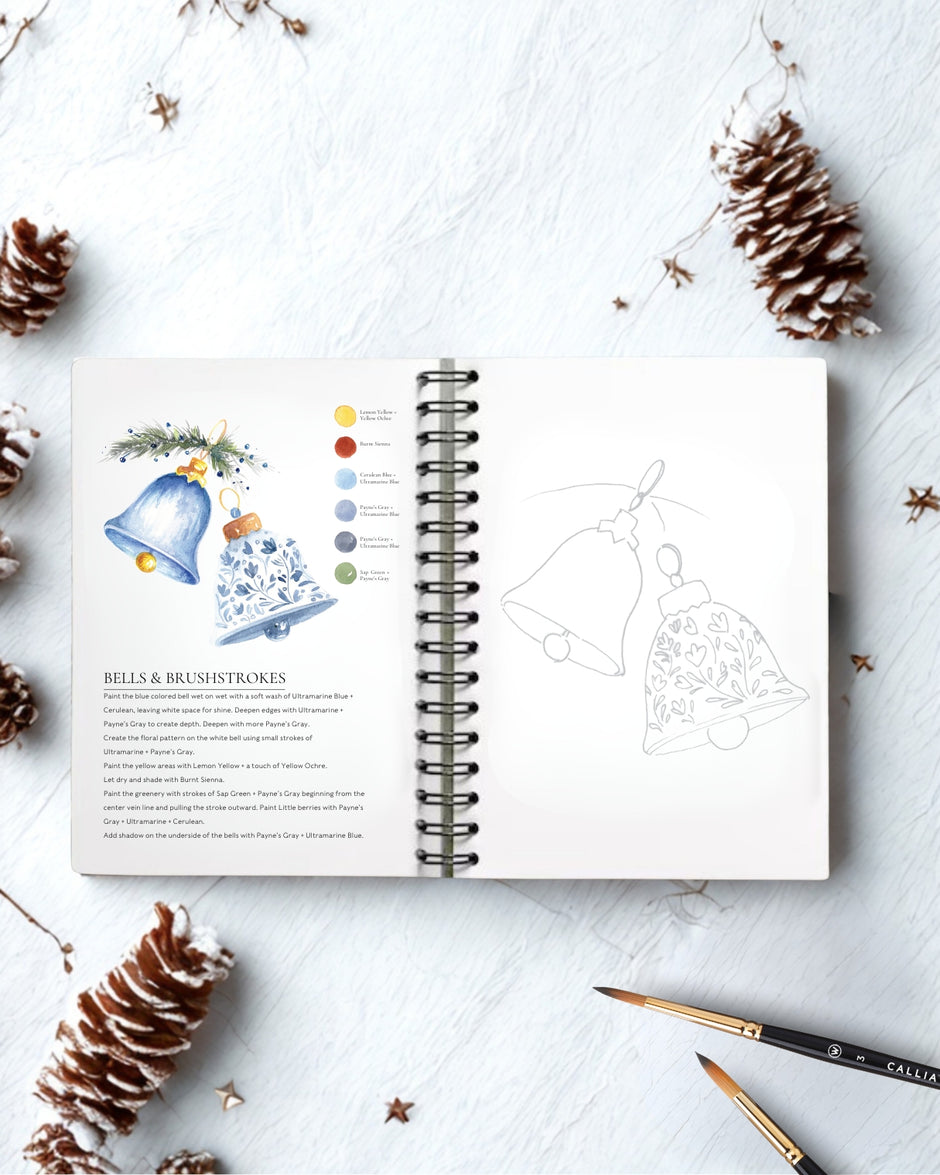 Happy Holidays Watercolor Workbook by Willow Wolfe