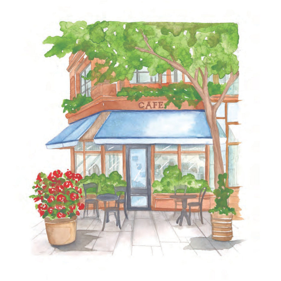 Cozy Cafés Watercolor Workbook by Nya Wolfe