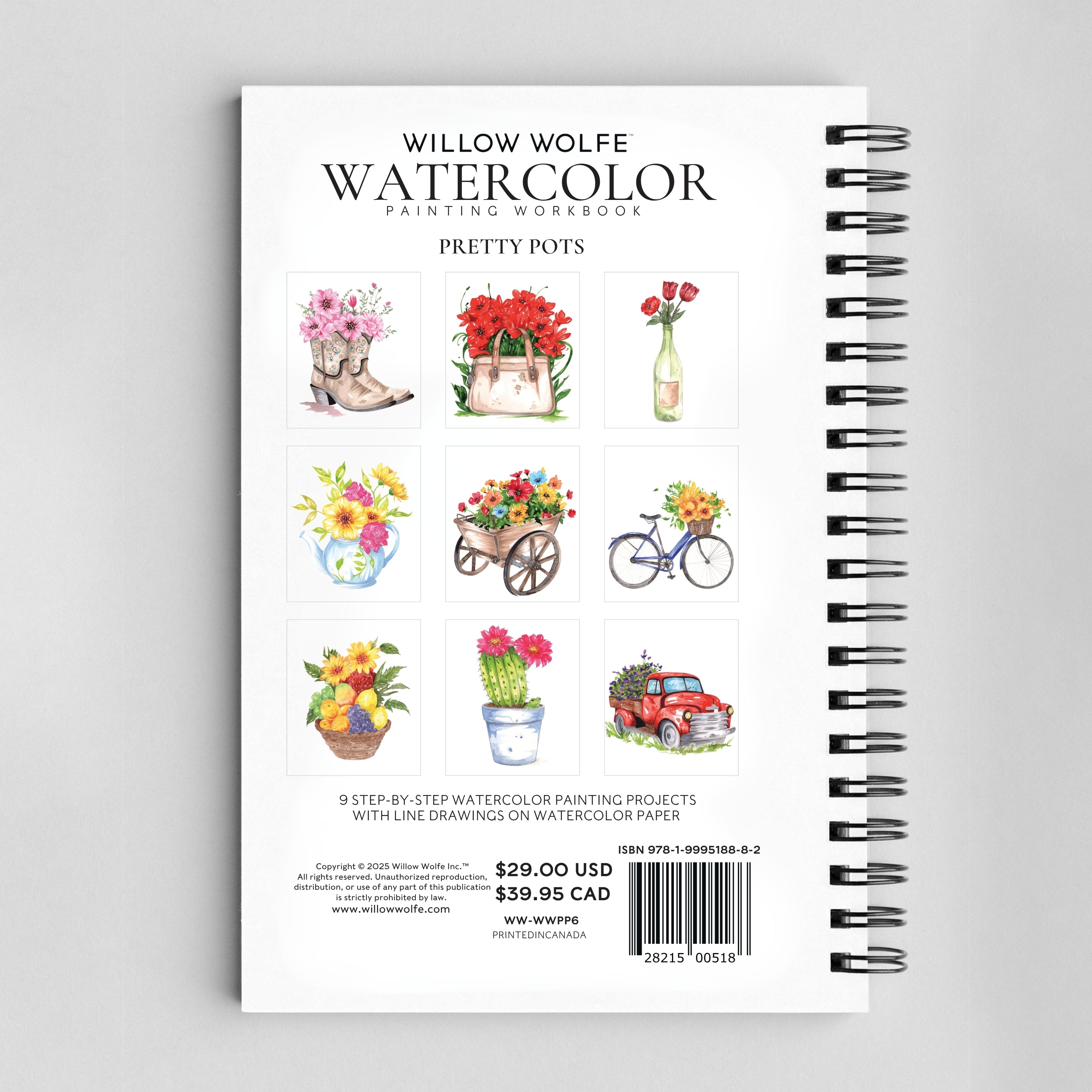 Pretty Pots Watercolor Workbook by Nya Wolfe