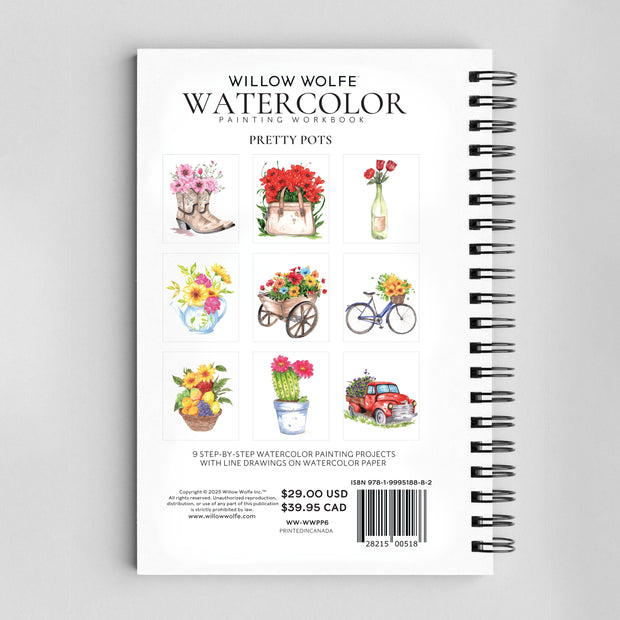 Pretty Pots Watercolor Workbook by Nya Wolfe
