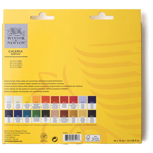 Winsor & Newton Galleria Paint Set:20 Tubes